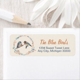 Bluebird Couple Art Label