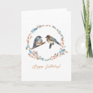 Bluebird Couple Happy Birthday
