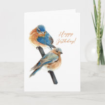 Bluebird Couple Happy Birthday