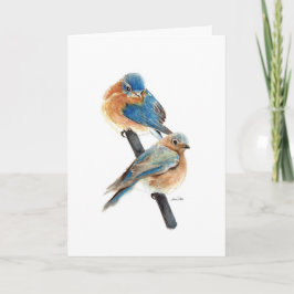 Bluebird Couple Painting Happy Birthday