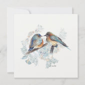 Bluebird Couple Wasserfarbe mit Blumen (Vorderseite)