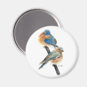 Bluebird Couple Watercolor Magnet (Vorderseite/Rückseite)
