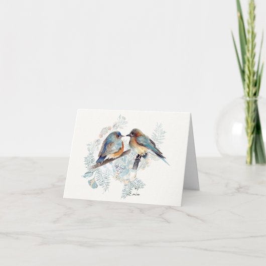 Bluebird Couple Watercolor Note Card