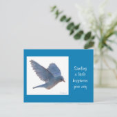 Bluebird Digital Realism Painting Happiness Card Postkarte (Stehend Vorderseite)