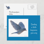 Bluebird Digital Realism Painting Happiness Card Postkarte (Vorne/Hinten)