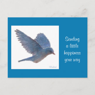 Bluebird Digital Realism Painting Happiness Card Postkarte