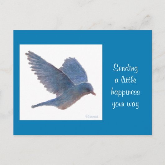 Bluebird Digital Realism Painting Happiness Card Postkarte (Vorderseite)