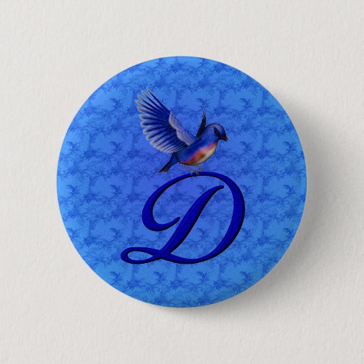 Bluebird Eleant Monogram Initial D Button (Vorderseite)