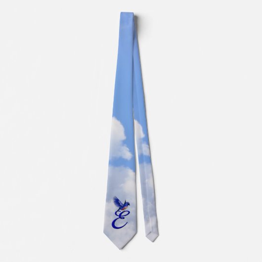Bluebird Elegant Monogram Anfangsbuchstabe E Krawatte (Vorderseite)