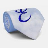 Bluebird Elegant Monogram Anfangsbuchstabe E Krawatte (Gerollt)