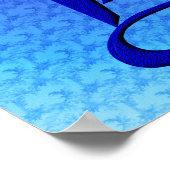 Bluebird Elegant Monogram Initial B Poster (Ecke)