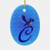 Bluebird Elegant Monogram Initial C Keramik Ornament (Vorne)