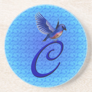 Bluebird Elegant Monogram Initial C Untersetzer