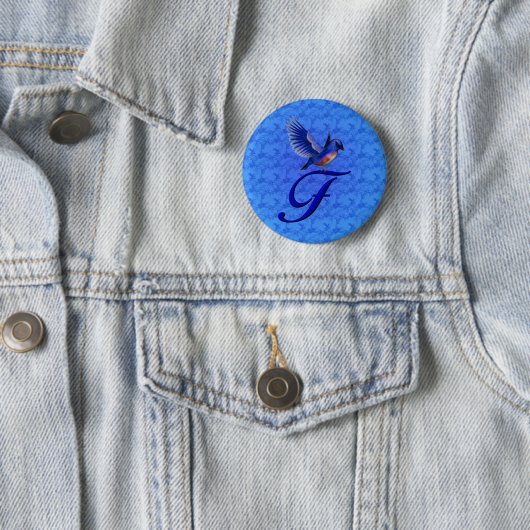 Bluebird Elegant Monogram Initial F Button (Beispiel)