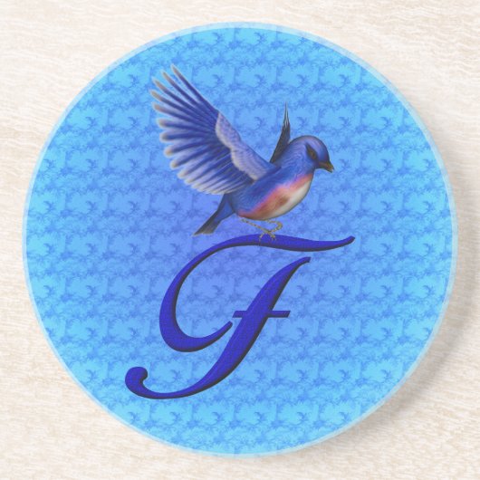 Bluebird Elegant Monogram Initial F Untersetzer (Vorne)