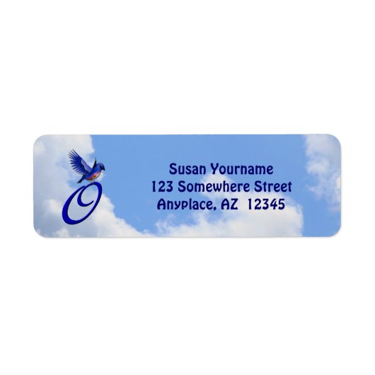 Bluebird Elegant Monogram Initial O Return Address (Vorne)
