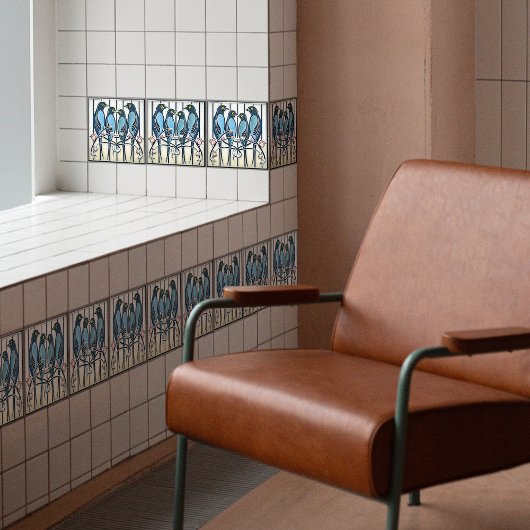 Bluebird Family Mackintosh Art Deco Deco Wand Deco Fliese