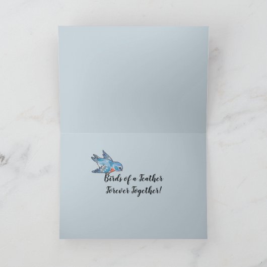 Bluebird Foliage Ivy Floral Botannum Jubiläum Karte (Innenseite)