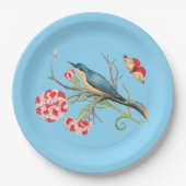 Bluebird für Nelken, Vintage Darstellung, Pappteller (Vorderseite)