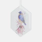 Bluebird Garden Bird Fauna Art Ornament Aus Glas (Vorderseite Links)