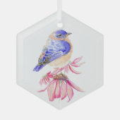 Bluebird Garden Bird Nature Art Ornament Aus Glas (Vorderseite)
