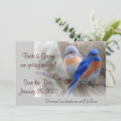 Bluebird-Hochzeitsankündigungen Einladung (Stehend Vorderseite)