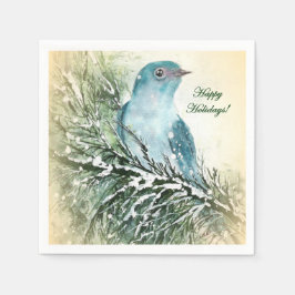 Bluebird Holiday Cocktail Napkin Serviette