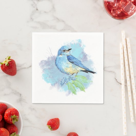 Bluebird Hübscher Blauer Garten Vögel Kunst, Dicht Serviette (Beispiel)