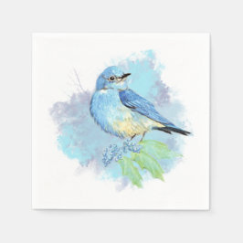 Bluebird Hübscher Blauer Garten Vögel Kunst, Dicht Serviette