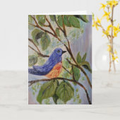 Bluebird im April Karte (Gelbe Blume)