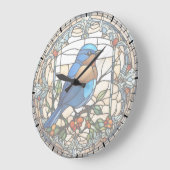 Bluebird-Imitate - Bleistift Blauer Vogel Große Wanduhr (Winkel)