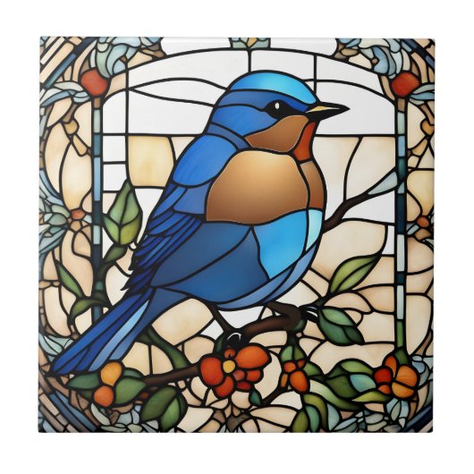 Bluebird-Imitate: Glass Blue Bird Fliese (Vorderseite)