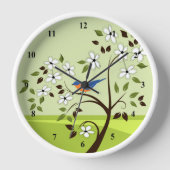 Bluebird in Baumlandschaftsuhren Uhr (Vorderseite)