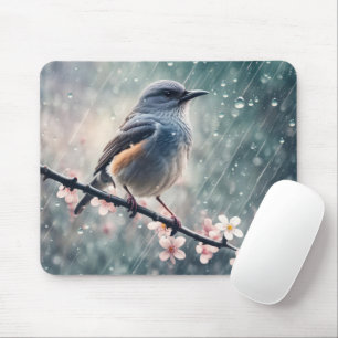 Bluebird in einem Regenfenster Mousepad