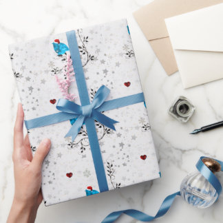 Bluebird in einer Weihnachtsmannmütze Geschenkpapier