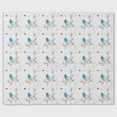 Bluebird in einer Weihnachtsmannmütze Geschenkpapier (Flach)