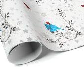 Bluebird in einer Weihnachtsmannmütze Geschenkpapier (Rolleneckpunkt)