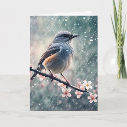 Bluebird in Raindrops zum Geburtstag Karte (Vorderseite)