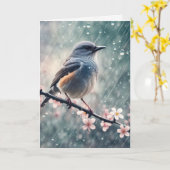 Bluebird in Raindrops zum Geburtstag Karte (Gelbe Blume)