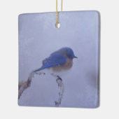 Bluebird in Snowy Winter Trees - Urlaub Keramikornament (Links)