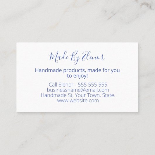 Bluebird in weißem Handwerk Visitenkarte (Rückseite)