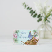 Bluebird-Karte für nest-rosa-Rosen Visitenkarte (Stehend Vorderseite)