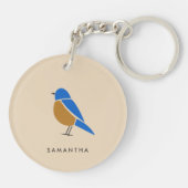 Bluebird Keychain | Modern Minimal Illustration Schlüsselanhänger (Rückseite)