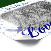 Bluebird Liebe Blue Hearts Foto Frame Template (Ecke)