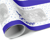 Bluebird Liebe Blue Hearts Foto Template Geschenkpapier (Rolleneckpunkt)