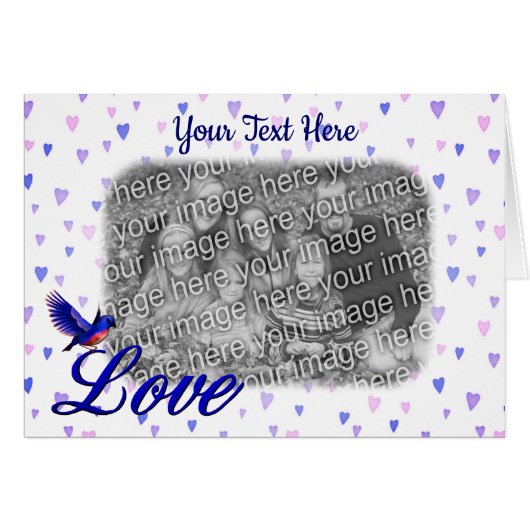 Bluebird Liebe Blue Hearts Personalisiert Foto Car (Vorderseite (Horizontal))