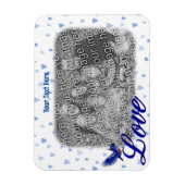 Bluebird Liebe Blue Hearts Rahmen hinzufügen Ihr F Magnet (Vertikal)