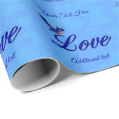 Bluebird Love Personalisiert Geschenkpapier (Rolleneckpunkt)
