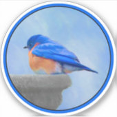 Bluebird-Malerei - Original Bird Art Aufkleber (Vorderseite)