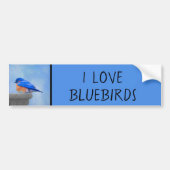 Bluebird-Malerei - Original Bird Art Autoaufkleber (Vorne)
